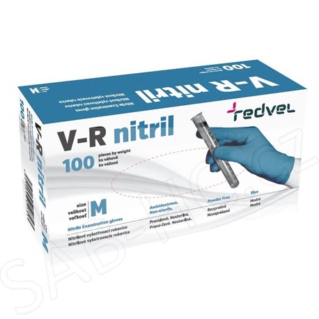 Rukavice nitril M 100ks jednoráz bezpudr V-R vel.8
