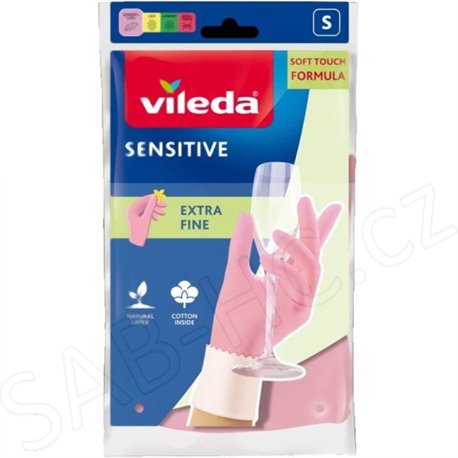 Rukavice gumové Vileda sensitive vel.6 /S