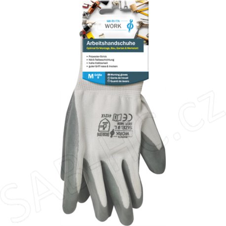 Rukavice pracovní zahradní M-XXL polyester / nitril