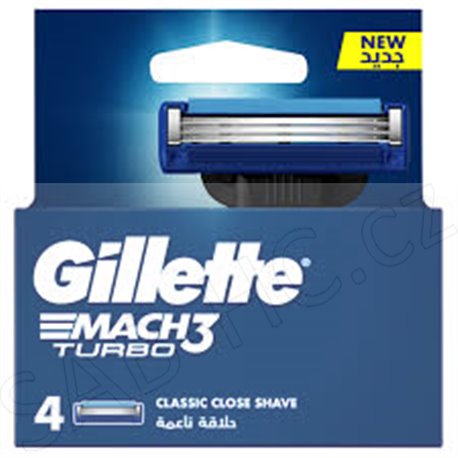 Gillette MACH 3 Turbo - náhradní hlavice 4x